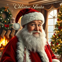 A realistic Christmas movie poster featuring Santa Claus in a cinematic style