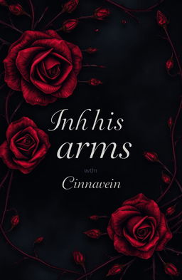 A hauntingly beautiful design featuring intricate patterns made of bloody roses intertwined with sharp thorns, set against a dark, mysterious background