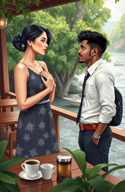 A romantic scene depicting the two main characters from the book "CROSS THE RIVERS" by Alex Orsche