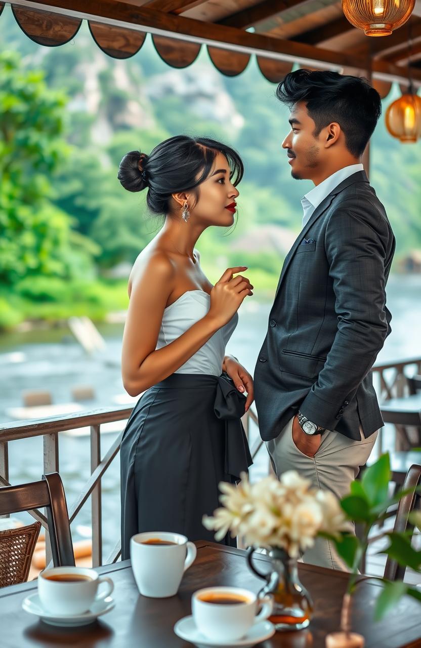 A romantic scene depicting the two main characters from the book "CROSS THE RIVERS" by Alex Orsche