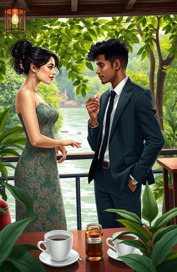 A romantic scene depicting the two main characters from the book "CROSS THE RIVERS" by Alex Orsche