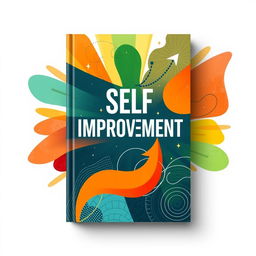 A striking modern book cover design centered on self-improvement, featuring abstract symbolic imagery that conveys themes of personal growth, transformation, and self-discovery