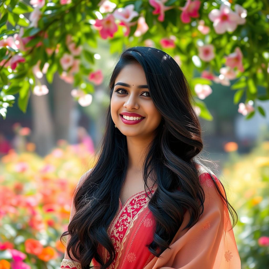 A captivating portrait of a woman named Priyanka Mohan, showcasing her radiant smile and warm personality