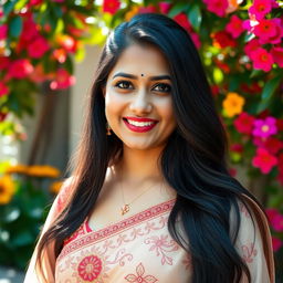 A captivating portrait of a woman named Priyanka Mohan, showcasing her radiant smile and warm personality