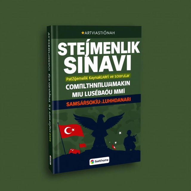 An eye-catching ebook cover design for 'Asteğmenlik Sınavı Çalışma Kaynakları ve Sorular'