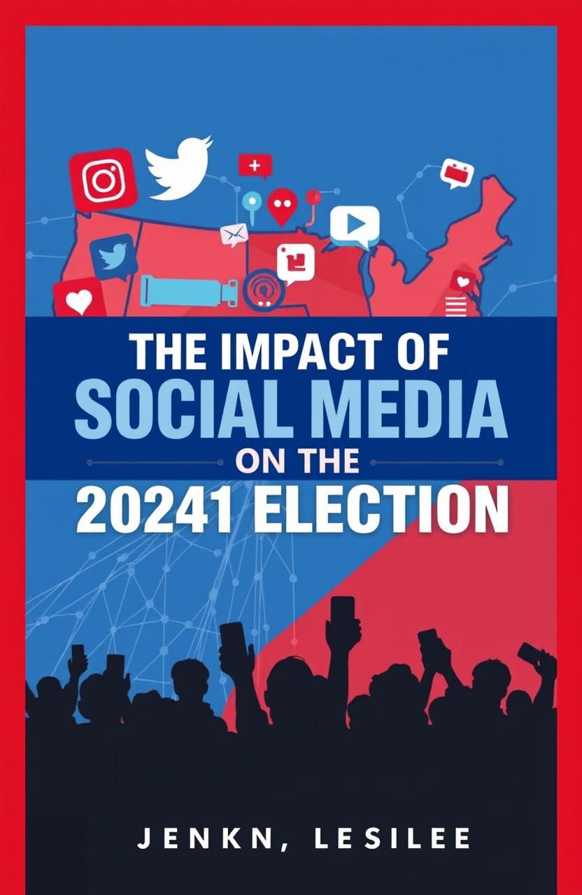 A compelling book cover design for 'The Impact of Social Media on the 2024 Election'