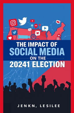 A compelling book cover design for 'The Impact of Social Media on the 2024 Election'