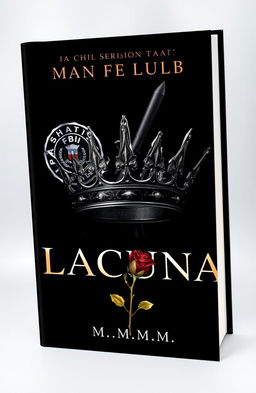 A dark and suspenseful book cover design featuring a prominently displayed damaged crown symbolizing royalty, evoking a sense of decay and loss of power