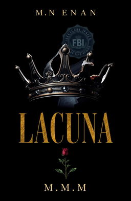 A dark and suspenseful book cover design featuring a prominently displayed damaged crown symbolizing royalty, evoking a sense of decay and loss of power
