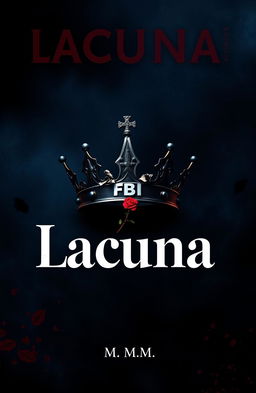 Cover design for a murder mystery novel titled 'Lacuna'