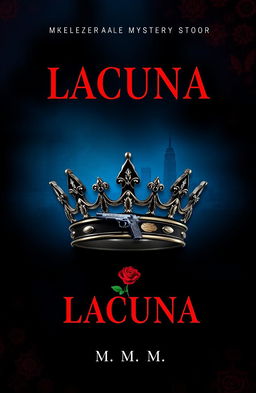 Cover design for a murder mystery novel titled 'Lacuna'