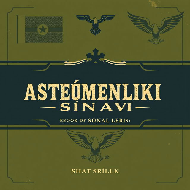 A retro-styled ebook cover design for 'Asteğmenlik Sınavı Çalışma Kaynakları ve Sorular'