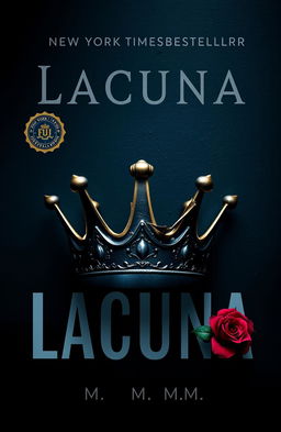 A conceptual book cover featuring a damaged crown on a dark, textured background, symbolizing royalty and mystery