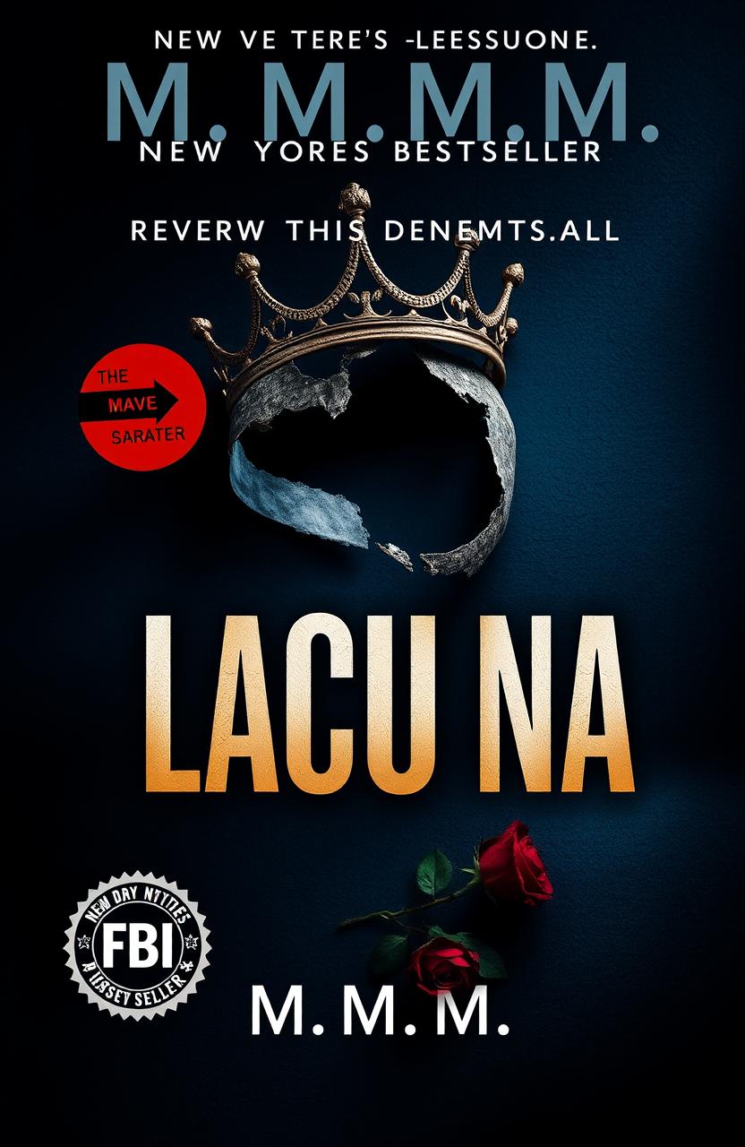 A moody and suspenseful book cover concept for 'Lacuna' by M