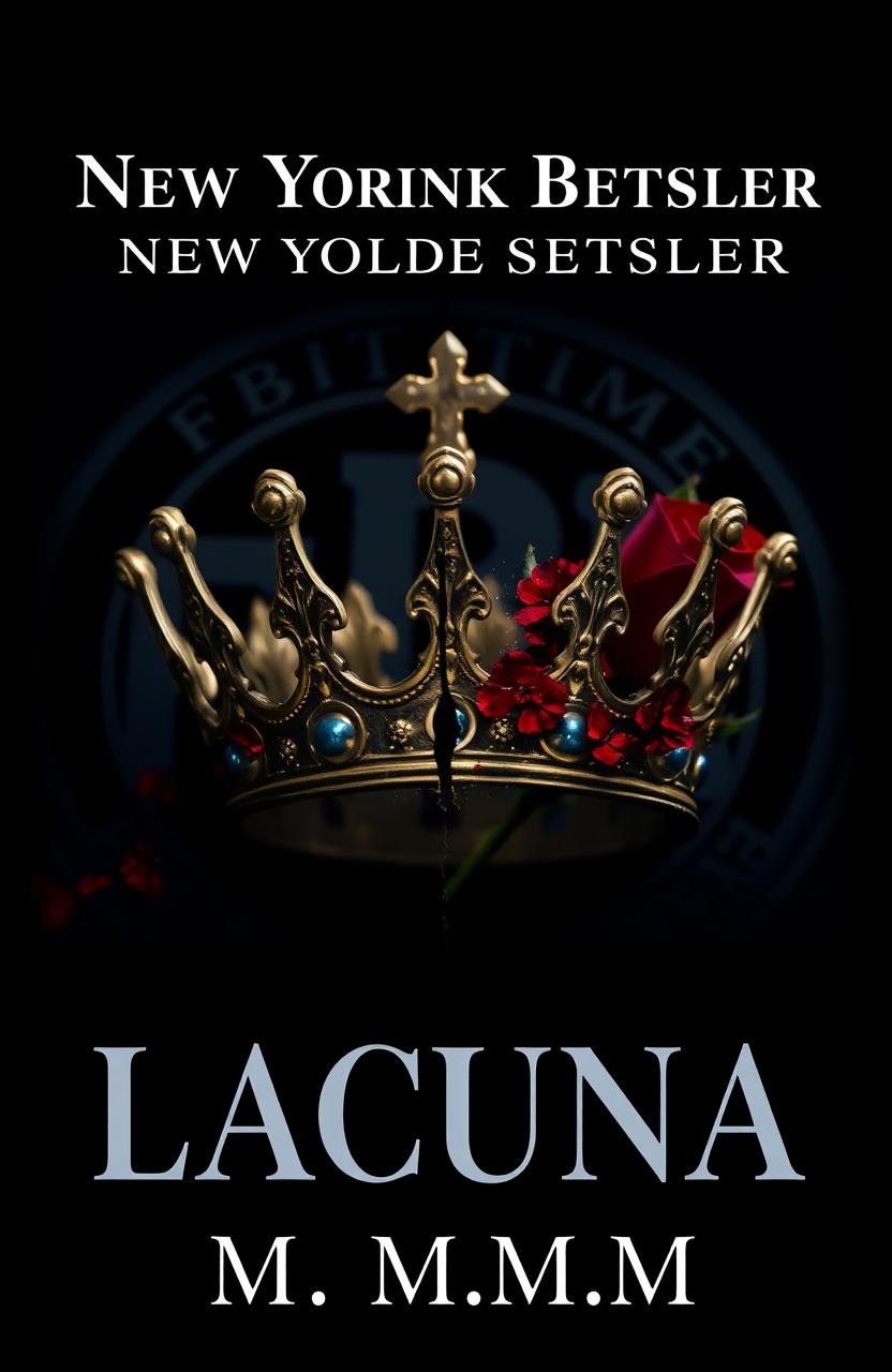 A book cover concept featuring a fractured crown as the central image, symbolizing the murder of a king and enveloped in royal intrigue