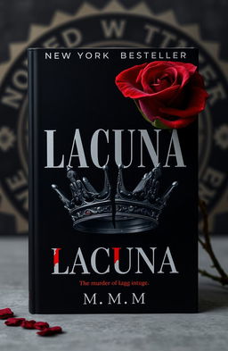 A book cover concept featuring a fractured crown as the central image, symbolizing the murder of a king and enveloped in royal intrigue