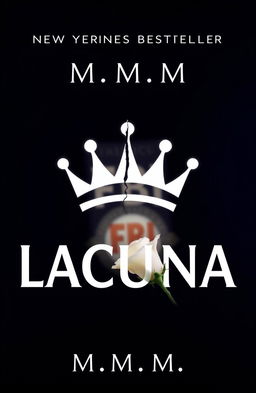 A minimalist book cover design for 'Lacuna' by M