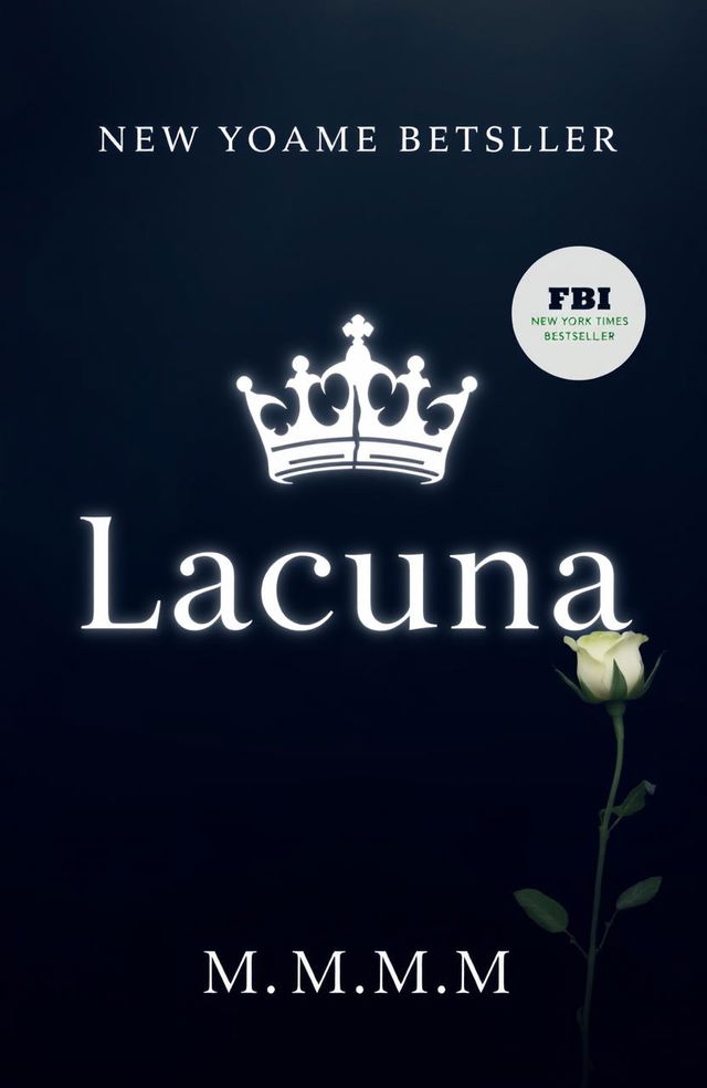 A minimalist book cover design for 'Lacuna' by M