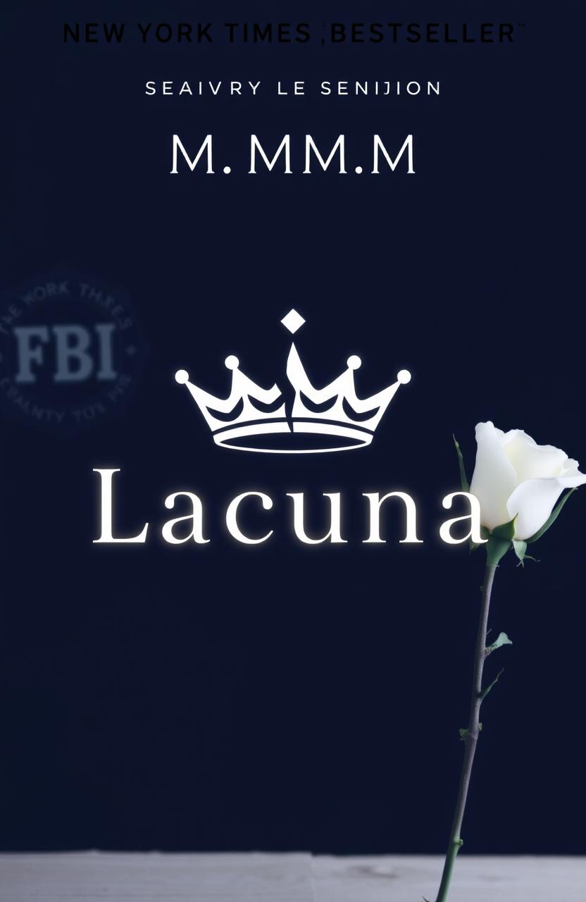 A minimalist book cover design for 'Lacuna' by M