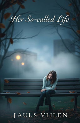 A visually compelling book cover for a novel titled "Her So-Called Life", displaying a sorrowful mood