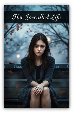 A visually compelling book cover for a novel titled "Her So-Called Life", displaying a sorrowful mood