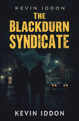 A gritty and atmospheric book cover for 'The Blackburn Syndicate' by Kevin Iddon