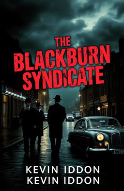 A gritty and atmospheric book cover for 'The Blackburn Syndicate' by Kevin Iddon