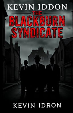 A gritty book cover for 'The Blackburn Syndicate' by Kevin Iddon, set in Northern England