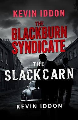 A gritty book cover for 'The Blackburn Syndicate' by Kevin Iddon, set in Northern England