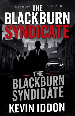 A gritty book cover for 'The Blackburn Syndicate' by Kevin Iddon, set in Northern England