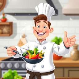 A vibrant avatar of a chef appealing to an American audience