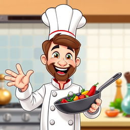 A vibrant avatar of a chef appealing to an American audience
