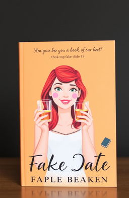 A romantic book cover design featuring a light orange background