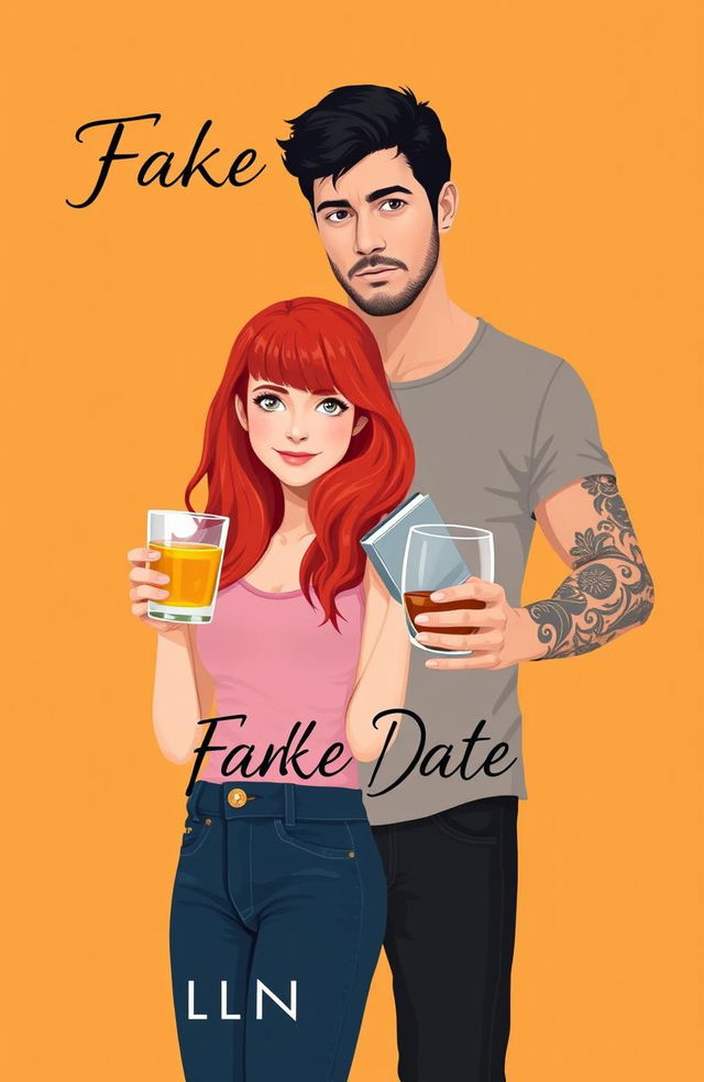 A romantic book cover design featuring a light orange background