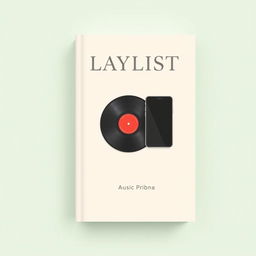 A minimalist and elegant book cover design for a book about the music industry and playlist culture