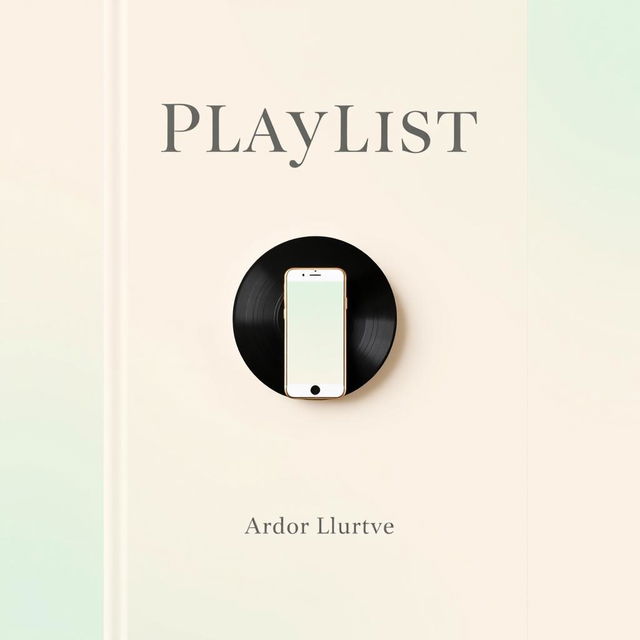 A minimalist and elegant book cover design for a book about the music industry and playlist culture