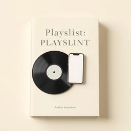 A minimalist and elegant book cover design for a book about the music industry and playlist culture