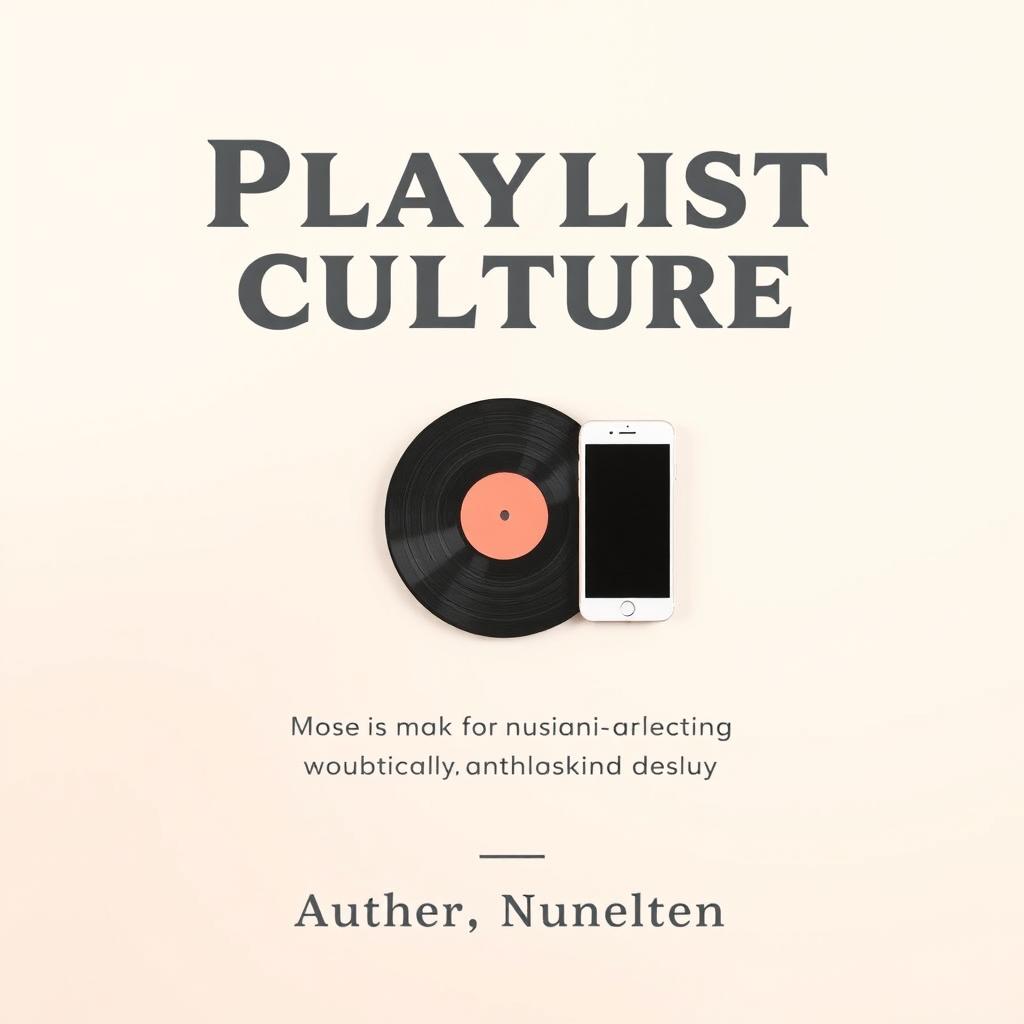 A minimalist and elegant book cover design for a book about the music industry and playlist culture