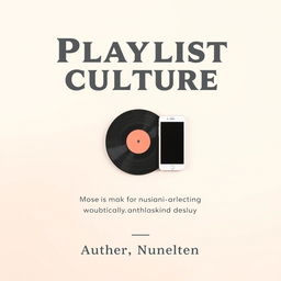 A minimalist and elegant book cover design for a book about the music industry and playlist culture