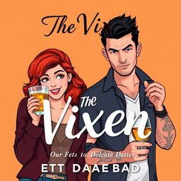 A romantic book cover design featuring a light orange background