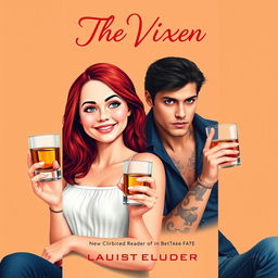 A romantic book cover design featuring a light orange background