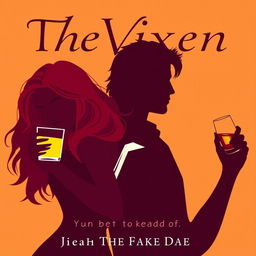 A romantic book cover design featuring a light orange background