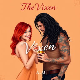 A romantic book cover design featuring a light orange background