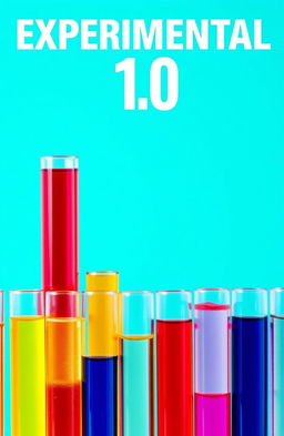 A vibrant turquoise background with bold white text that reads 'EXPERIMENTAL 1