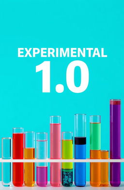A vibrant turquoise background with bold white text that reads 'EXPERIMENTAL 1