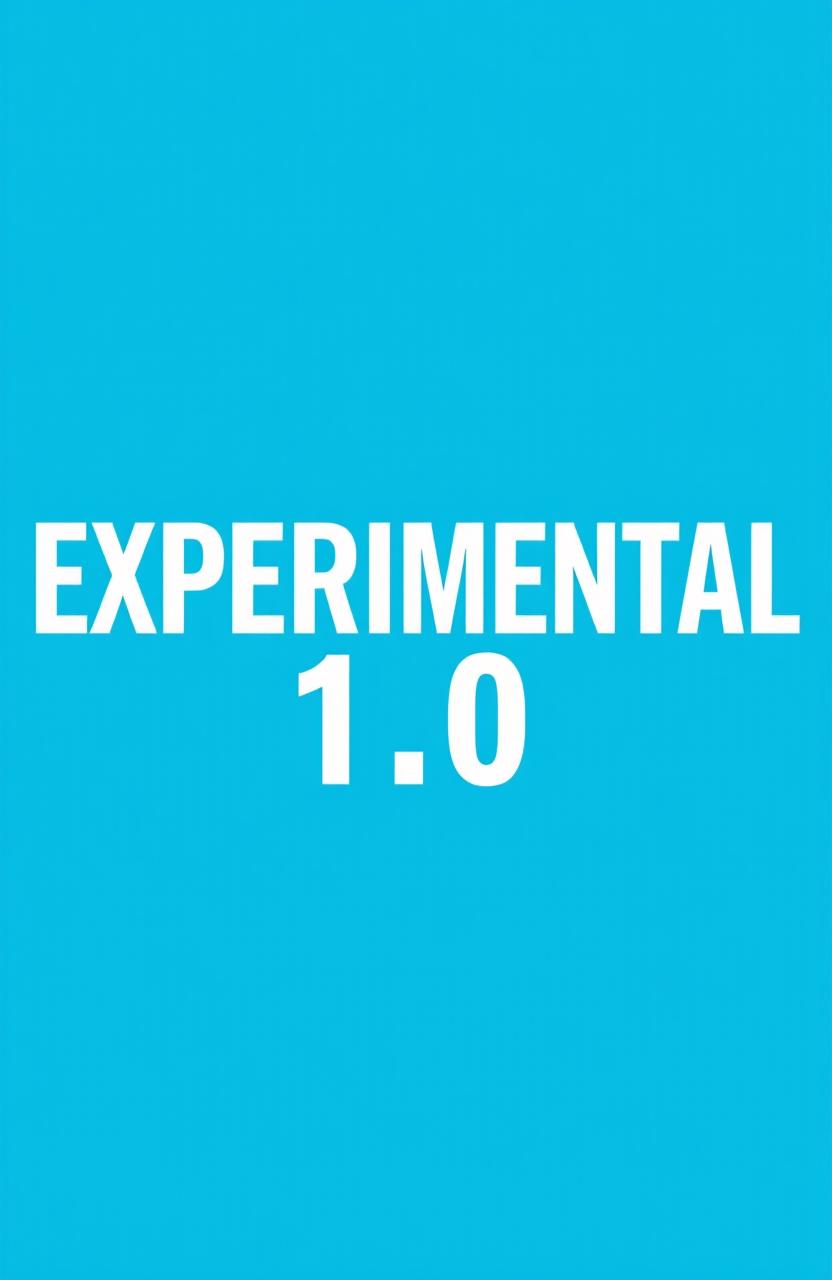 A vibrant turquoise background with bold white text that says 'EXPERIMENTAL 1