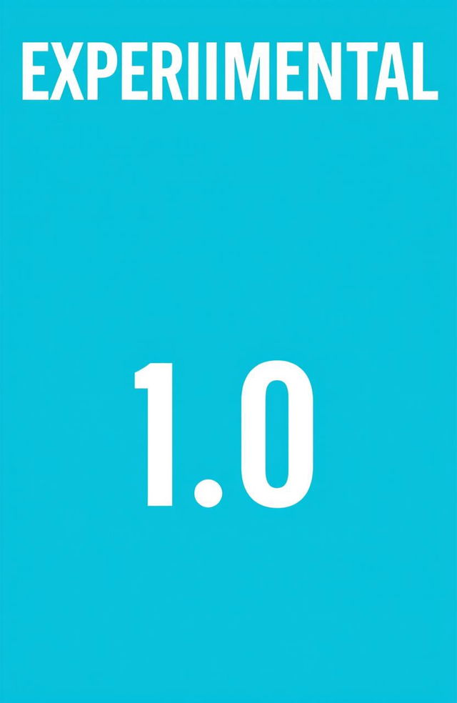 A vibrant turquoise background with bold white text that says 'EXPERIMENTAL 1