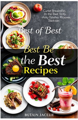 An elegant and modern recipe book cover design showcasing a variety of extraordinary dishes