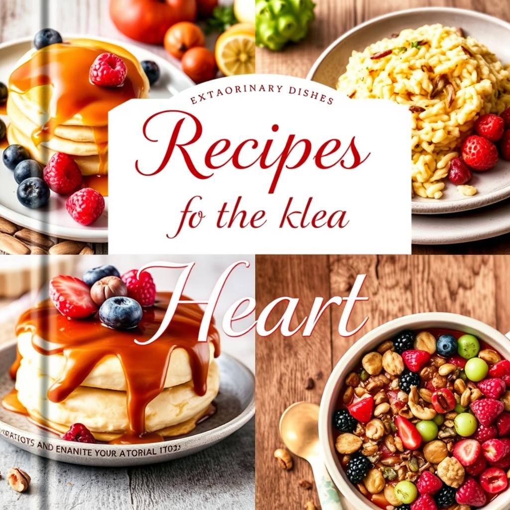 An inspiring and heartwarming recipe book cover that emphasizes extraordinary dishes designed to evoke emotions, feelings, and memories