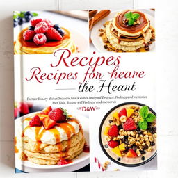 An inspiring and heartwarming recipe book cover that emphasizes extraordinary dishes designed to evoke emotions, feelings, and memories